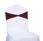Mds Pack Of 100 Spandex Chair Sashes Bow Sash Elastic Chair Bands Ties Without Buckle For Wedding And Events Decoration Spandex Slider Sashes Bow - Burgundy