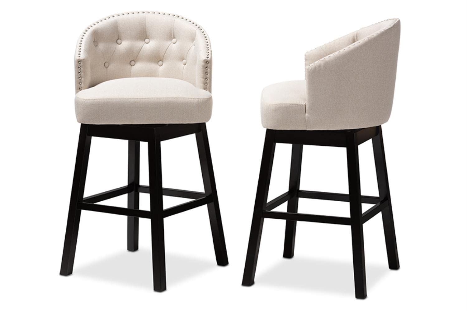 Baxton Studio Theron Swivel Bar Stool Set of 2 - Thumbnail 2