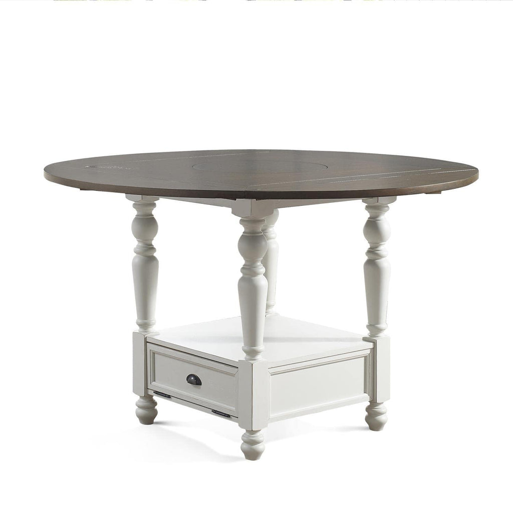 Steve Silver Joanna Ivory and Dark Oak Round Counter Height Table JA5959CTTB