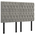 Vidaxl 4X Headboards Home Indoor Bed Accessory Bedroom Upholstered Headboard Bed Header Furniture Light Gray 28.3"X2.8"X30.7"/34.6" Velvet