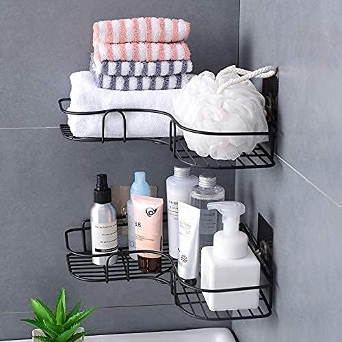 Bathroom Organiser Without Drill Corner | Shelf Adhesive Stand For Corner Rack For Bathroom | Shampoo Holder For AccessoriesMul