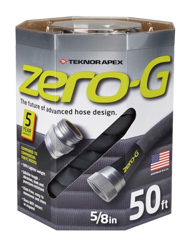 Zero-G 4001-50 Kink Resistant Garden Hose, 5/8' X 50', Black