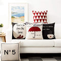 Elementary  Basics Redefined Fine Polyester Red, Black And White Decorative Throw Pillows/Cushion Covers Set Of 5 (12X12 Inches