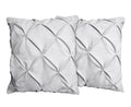 Beddingstar Pinch Pleated European Square Pillow Shams Set Of 2 Pillowcase Euro Shams 26X26 Pillow Cover Silver Grey 600 Tc 100%
