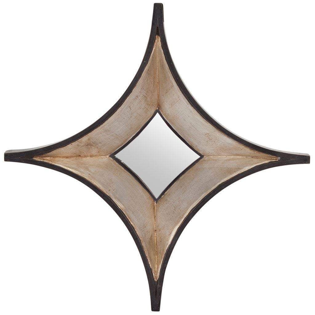 HomeRoots Light Brown Star Champagne Wood Frame Wall Mirror