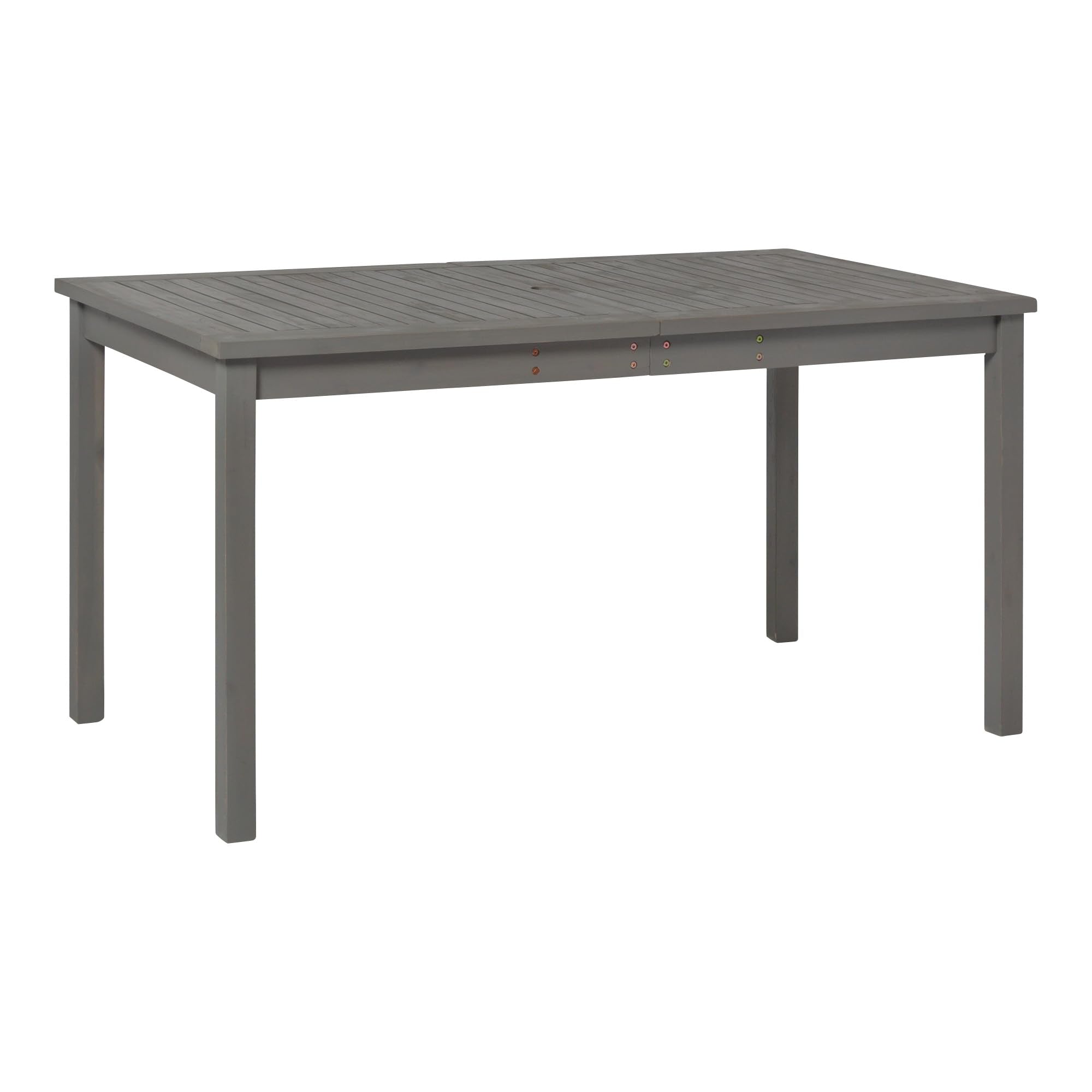 Walker Edison Dominica Contemporary Slatted Outdoor Dining Table, 34 Inch, Grey Wash