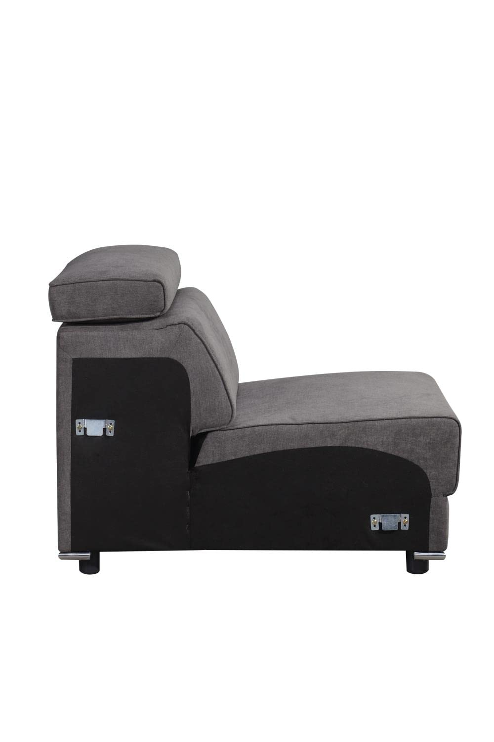 ACME Alwin Modular - Armless Chair, Dark Gray Fabric/Dark Gray Fabric/Contemporary/Casual