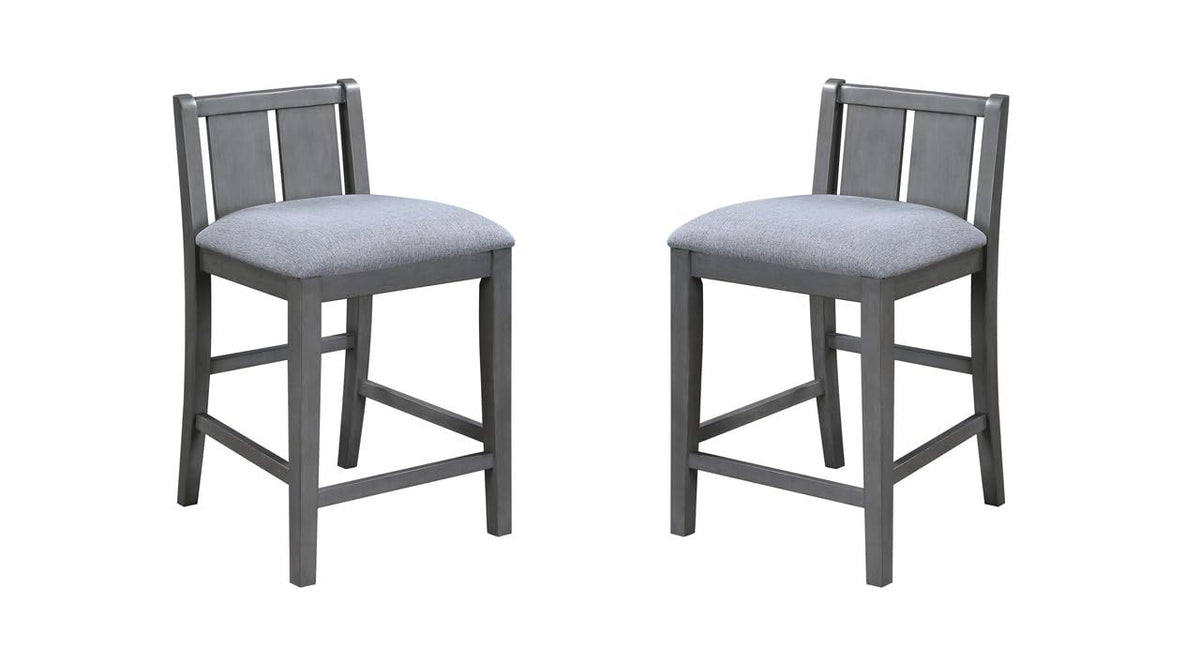 LILOLA LIVING Graham Set of 2 Gray Finish Upholstered Seat Counter Height Chair