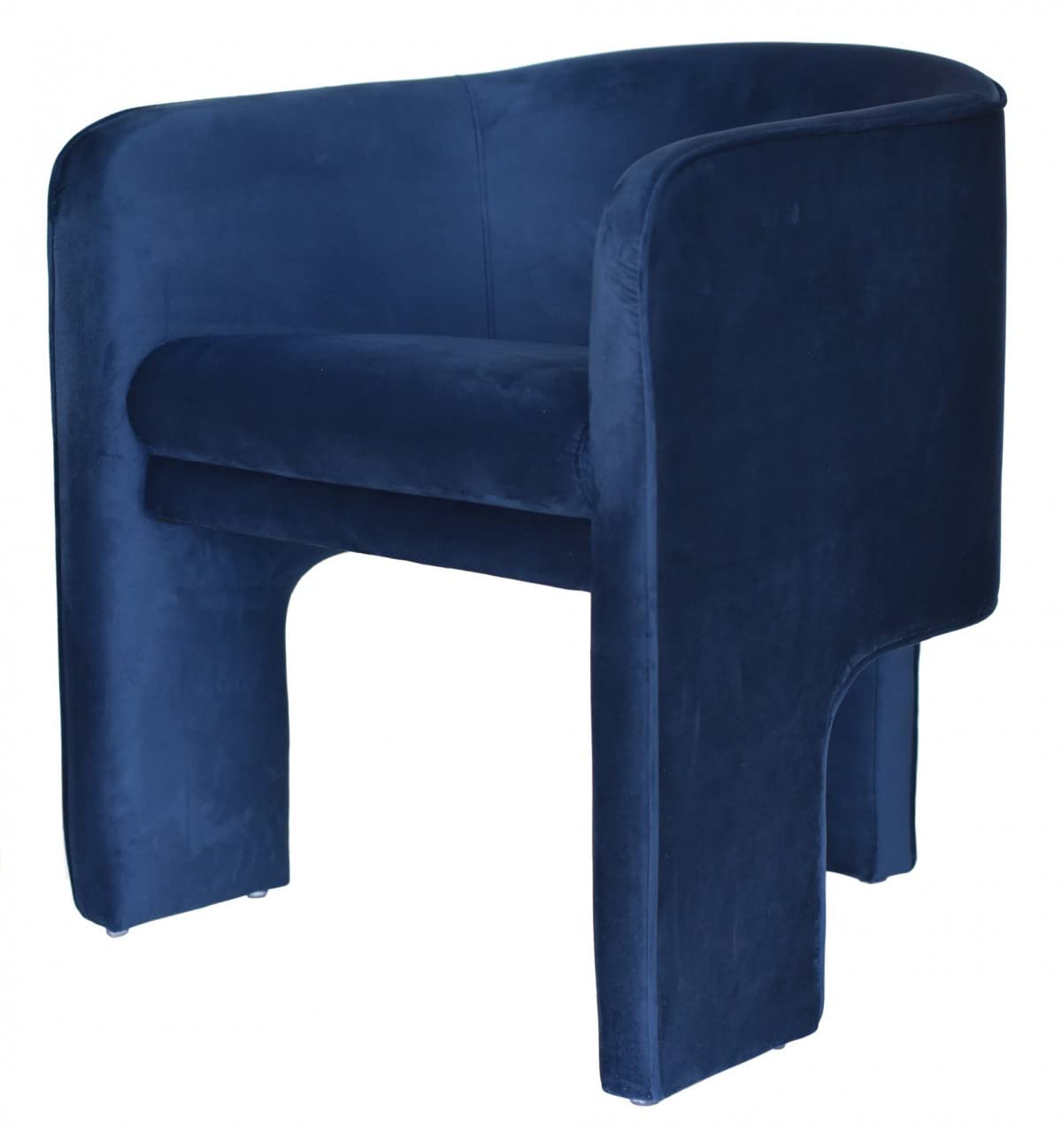 HomeRoots 28' Contemporary Royal Blue Gray Velvet Three Legged Chair