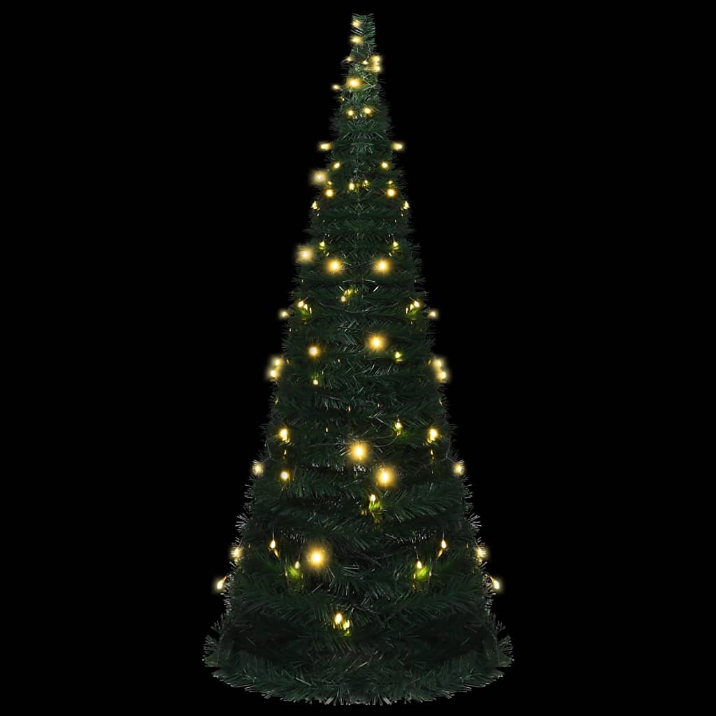Vidaxl Christmas Tree, Pop-Up String Artificial Xmas Tree With Leds, Christmas Ornament For Indoor Outdoor, Holiday Party Decoration, Green