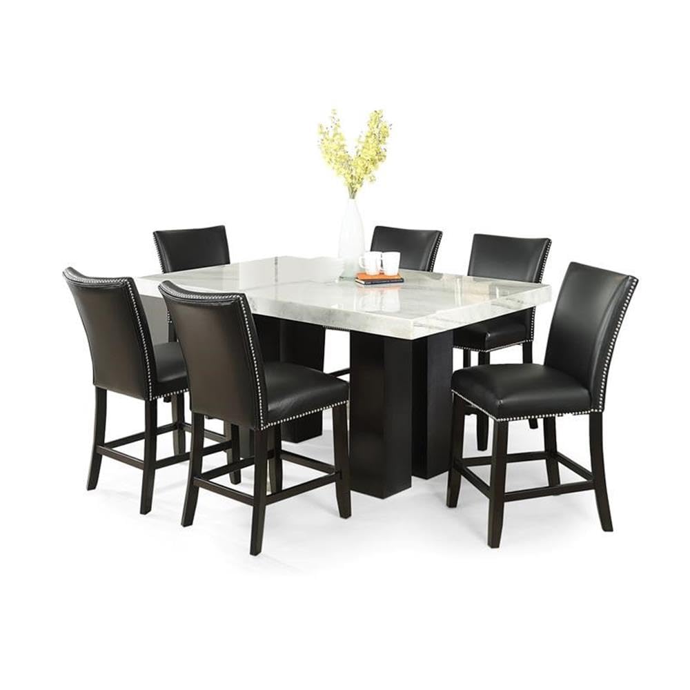 Steve Silver Camila Marble Top Rectangular 7 Piece Dining Set - Thumbnail 5