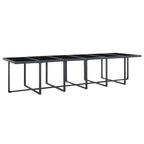JeeKan 17 Piece Outdoor Dining Set with Cushions Poly Rattan Black