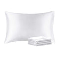 Bedelite Satin Pillowcase With Zipper 4 Pack, White Pillow Cases Standard Size, Super Soft And Cooling Similar To Silk Pillow Ca