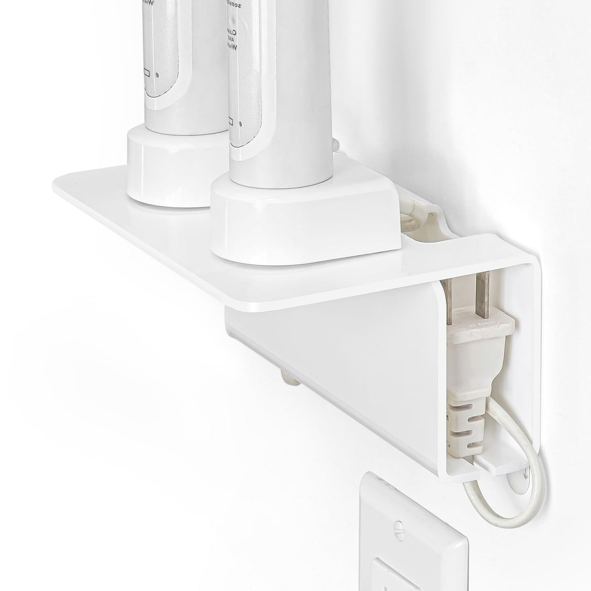 OAPRIRE Electric Toothbrush Holder for Bathroom, Acrylic Electric Toothbrush Holder Wall Mounted Come with Cable Organizer, Savi