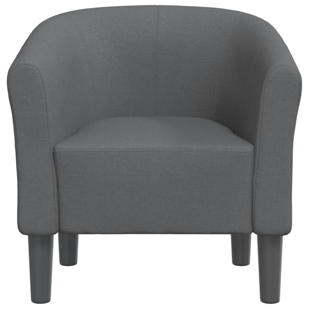 vidaXL Tub Chair - Dark Gray Fabric Accent Armchair for Living Room, Bedroom, Office - Comfortable, High-Density Foam, Durable Plywood and Pinewood Frame