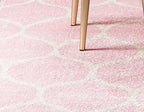 Unique Loom Trellis Frieze Collection Area Rug - Rounded (4' 1'' X 6' 1'', Light Pink/ Ivory)