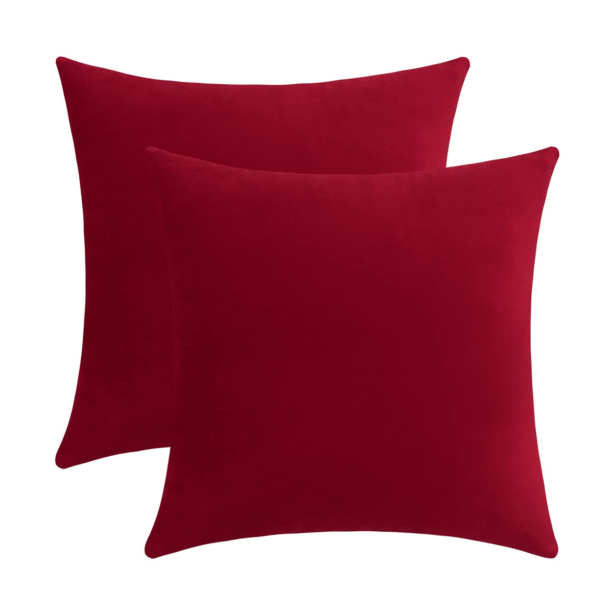 Jeneoo Comfy Soft Velvet Throw Pillow Cases For Sofa Couch, Decorative Solid Square Cushion Covers For Bedroom Car (Santa Red, 1