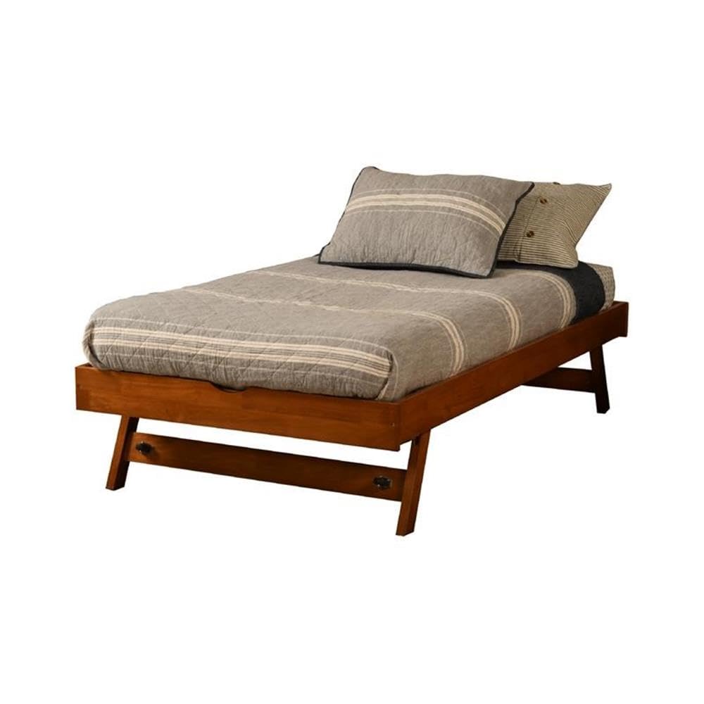 Kodiak Furniture Boho Wood Pop Up Bed with Brown Frame-Mattress Not Included