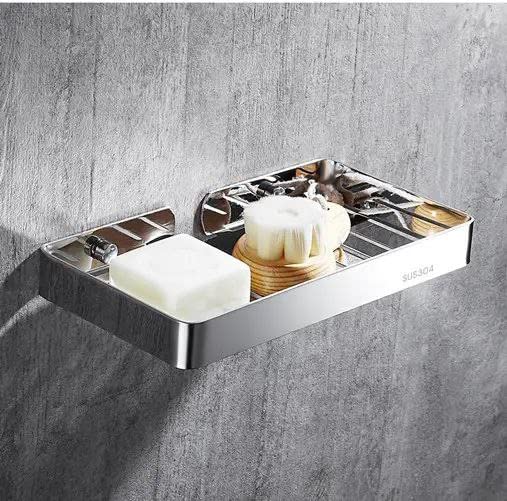 THEODORE Stainless Steel Soap Dishes, Self Adhesive Bar Soap Holder, Self Draining Soap Dish for Bar Soap, Soap Holder for Showe