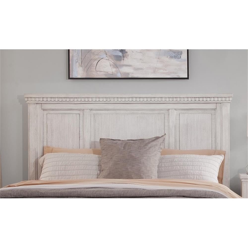 American Woodcrafters Salter Path Wood Queen Panel Headboard In Oyster White