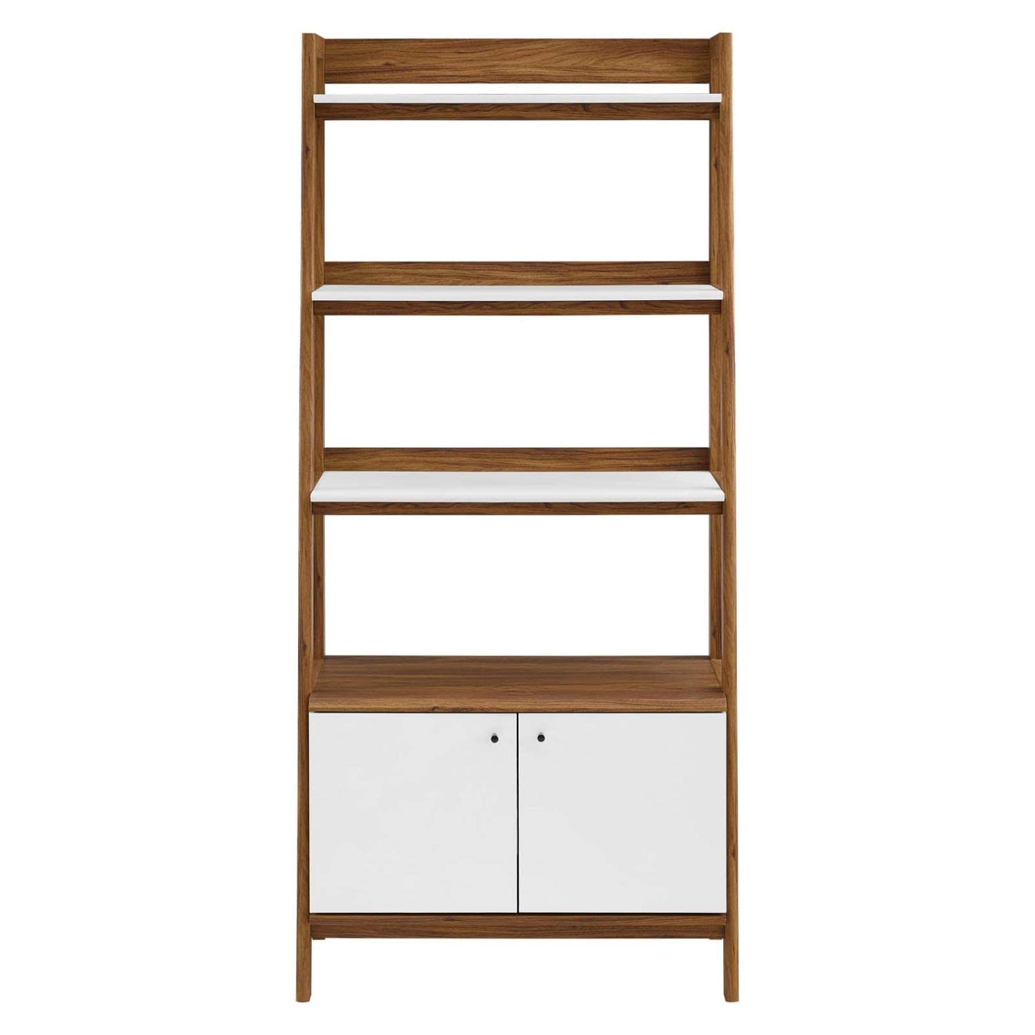 Modway Bixby Display Case, 33&quot; Bookshelf, Walnut White