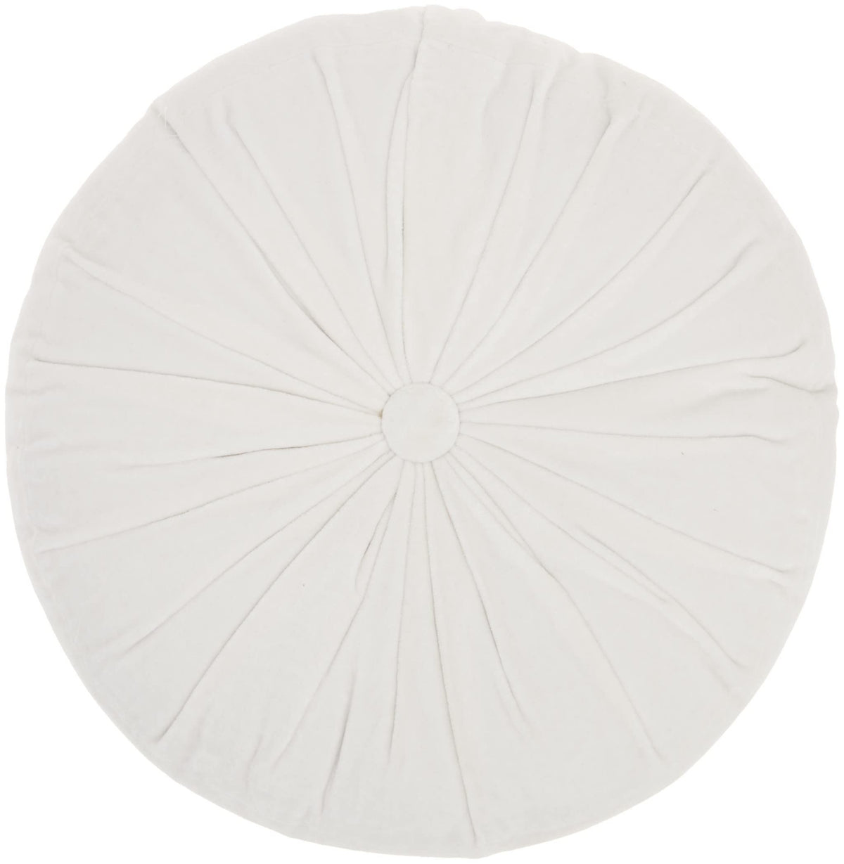 HomeRoots Cotton White Tufted Round Throw Pillow