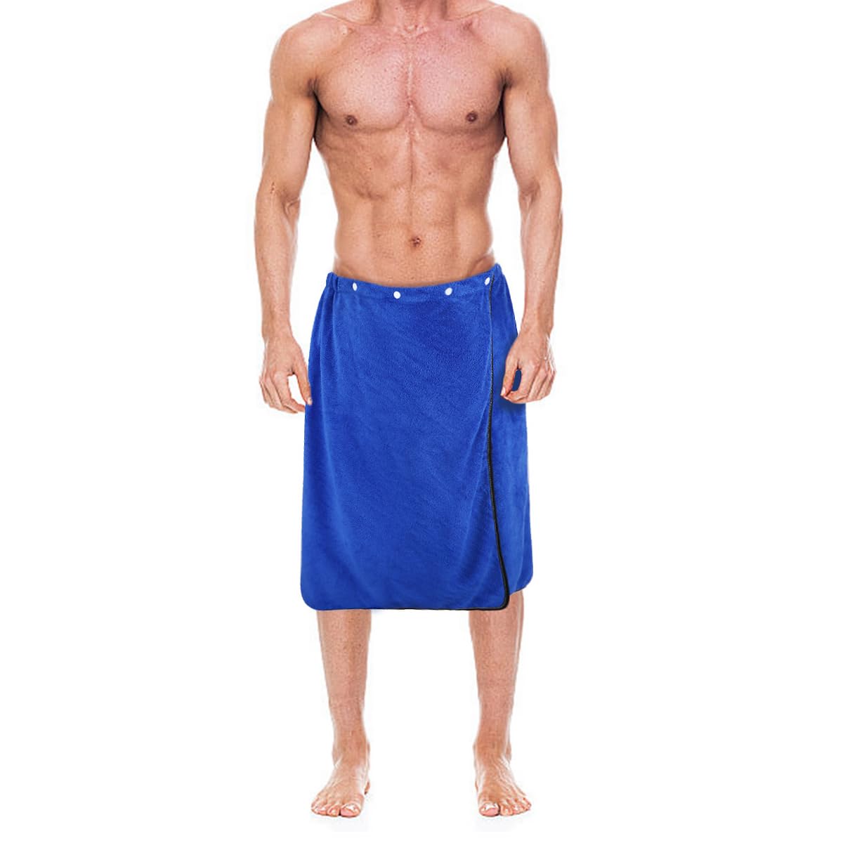 kilofly 1pc Mens Adjustable Shower Wrap Bath Towel with Snap Closure 26 x 54 inch
