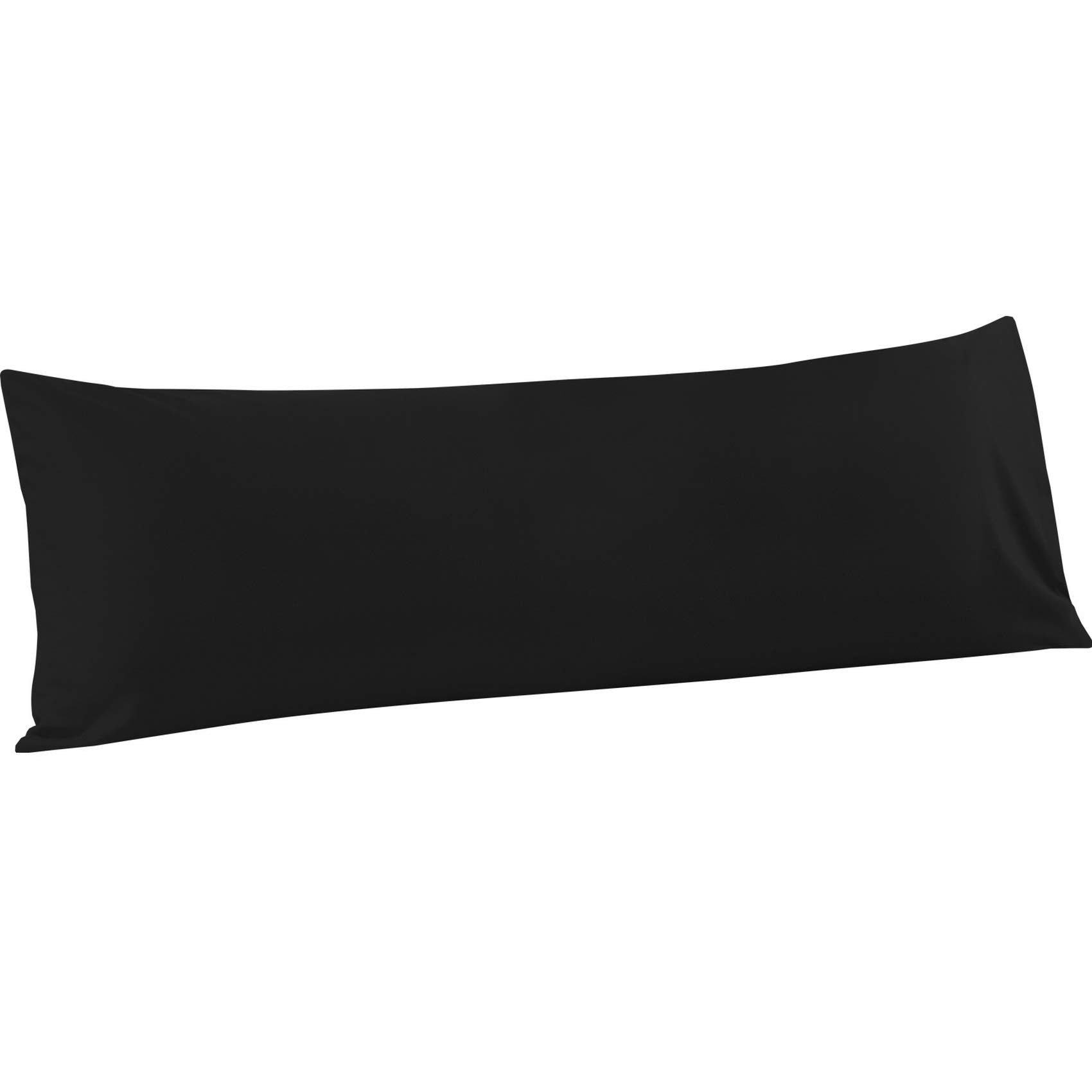 Flxxie Body Pillow Cover - Super Soft Microfiber 20X54 Body Pillow Case - Envelope Closure, Wrinkle, Stain Resistant Black Body