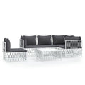 vidaXL Patio Furniture Set 6 Piece, Sectional Sofa with Cushions, Patio Lounge Set with Coffee Table for Outdoor Garden Lawn Bac