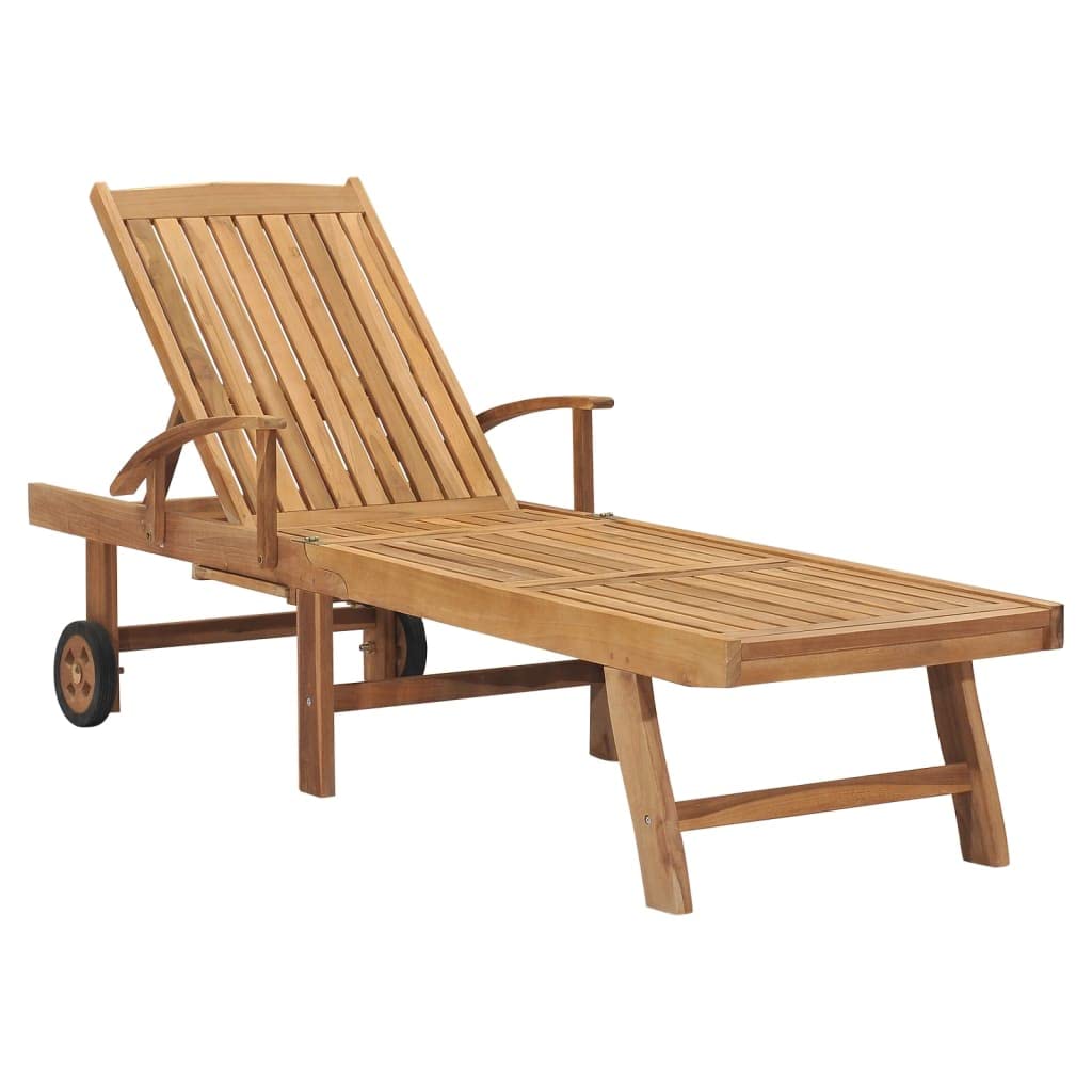 vidaXL Solid Teak Wood Sun Loungers - Thumbnail 3