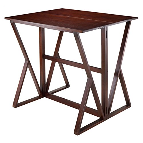 Ergode Wood Torrence High Table | Folding Round Table | Oyster Gray Finish | 30' Diameter | Contemporary Design | Slim 3' Depth | Sturdy Solid Wood | Ideal for Small Spaces (94139-VV)