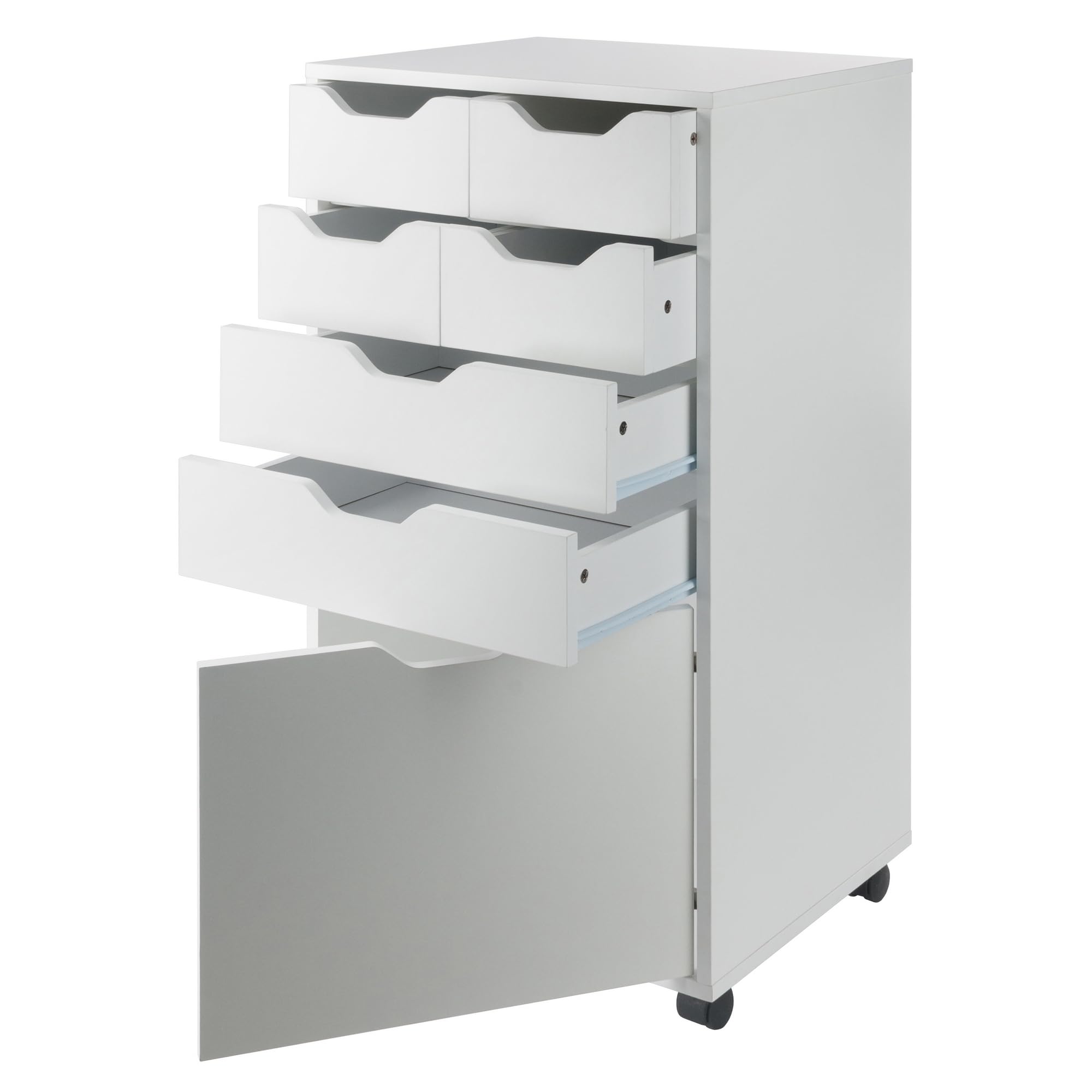 Winsome Halifax Bins & Drawers Multi-Storage High Mobile Cabinet, White