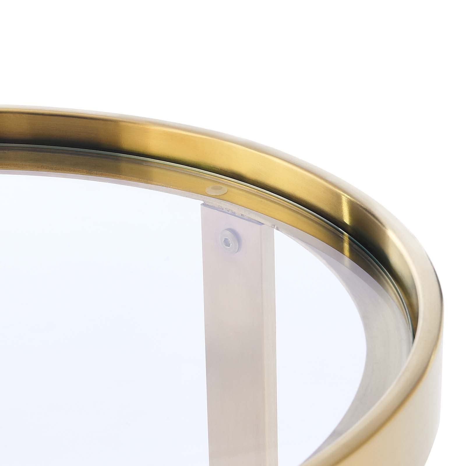 Modway Relay Glass And Metal Accent Side Table, Gold 17.5 X 17.5 X 19.5