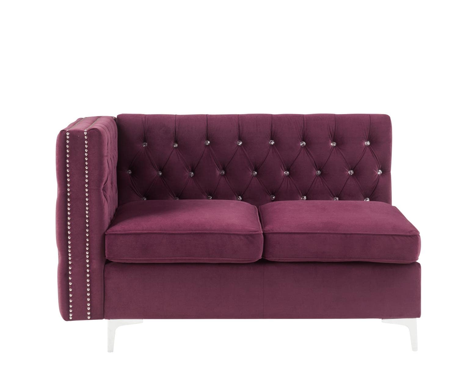acme Jaszira Purple Modular Loveseat with 2 Pillows