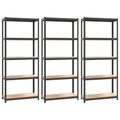 vidaXL 5-Layer Shelves: Anthracite Steel&Engineered Wood Bookcase, Durable Storage Unit with Industrial Style, Suitable for Home & Office
