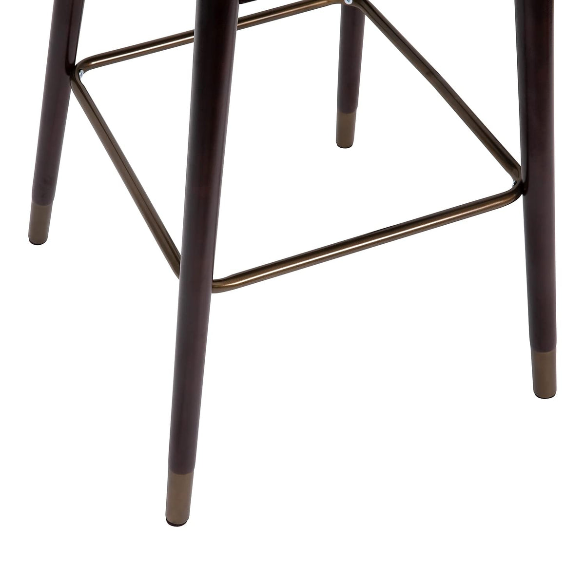 Flash Furniture Margo Commercial Grade Mid-Back Barstool - Black LeatherSoft Upholstery - Walnut Finish Beechwood Legs with Soft Bronze Accents - 30&quot; Bar Stool