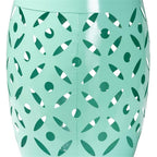 Baxton Studio Hallie Modern and Contemporary Aqua Finished Metal Outdoor Side Table Metal/Aqua