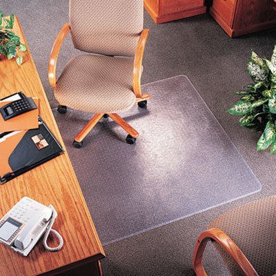 deflect-oamp;reg; - SuperMat Studded Beveled Mat for Medium Pile Carpet, 36w x 48h, Clear - Sold As 1 Each - Studded.