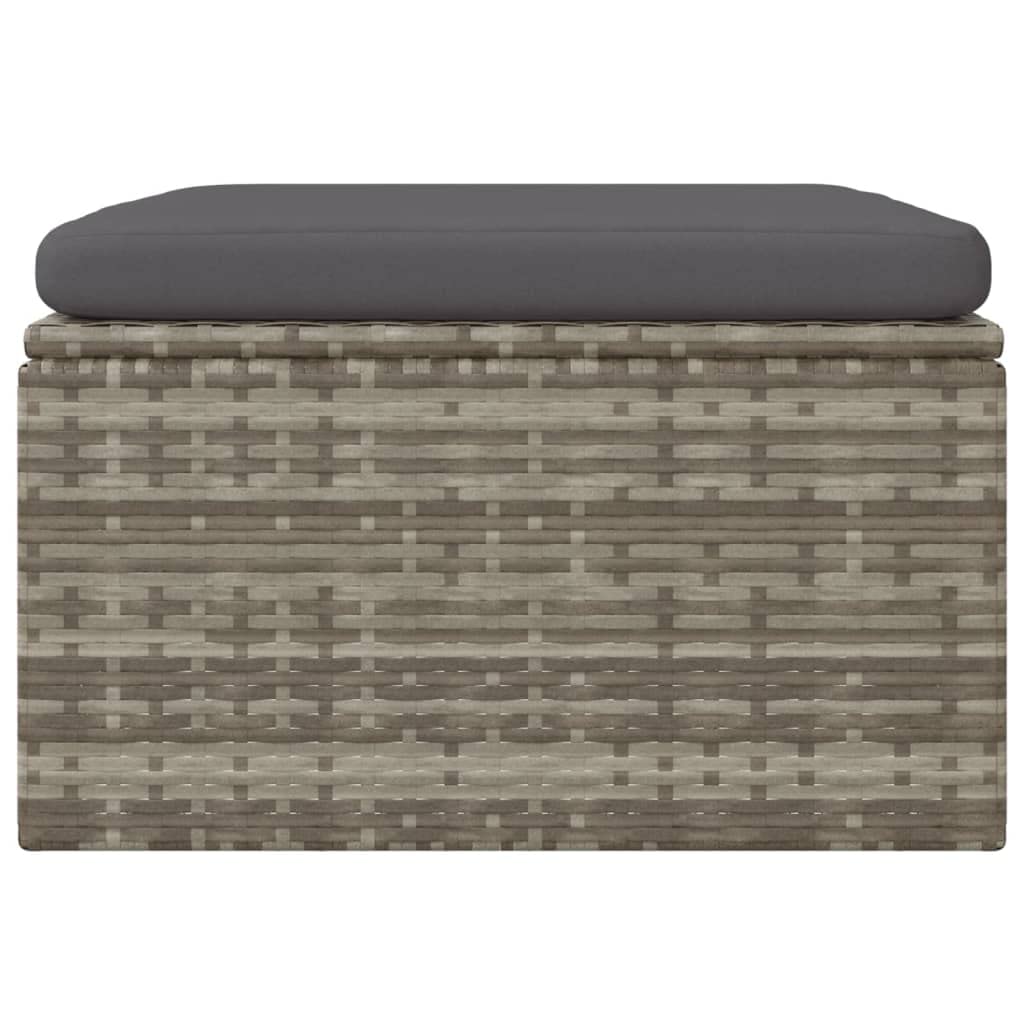 vidaXL 3-Seater Patio Sofa with Cushions - Durable and Weather-Resistant Poly Rattan Outdoor Furniture with Ample Storage, Gray