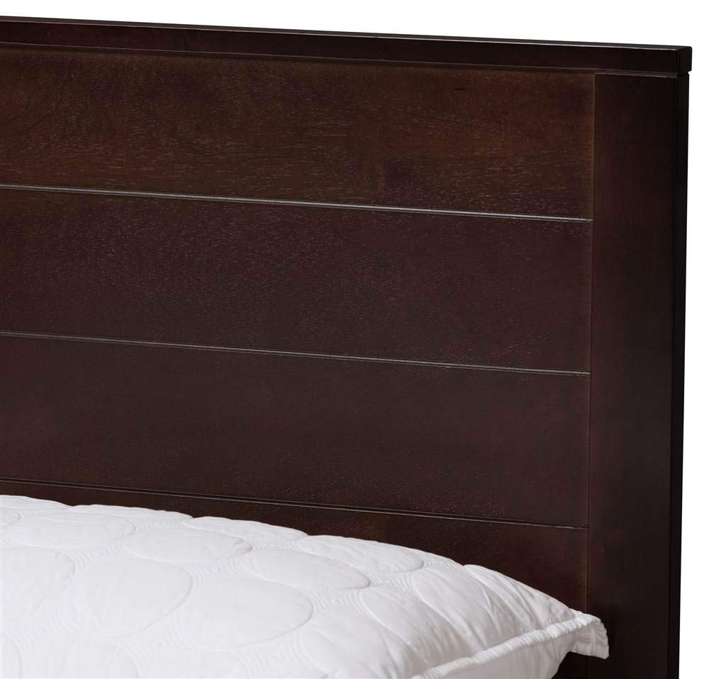 Baxton Studio Catalina Modern Classic Mission Style Platform Bed Brown/Full//Dark Wood/Mission/Rubber Wood/Poplar
