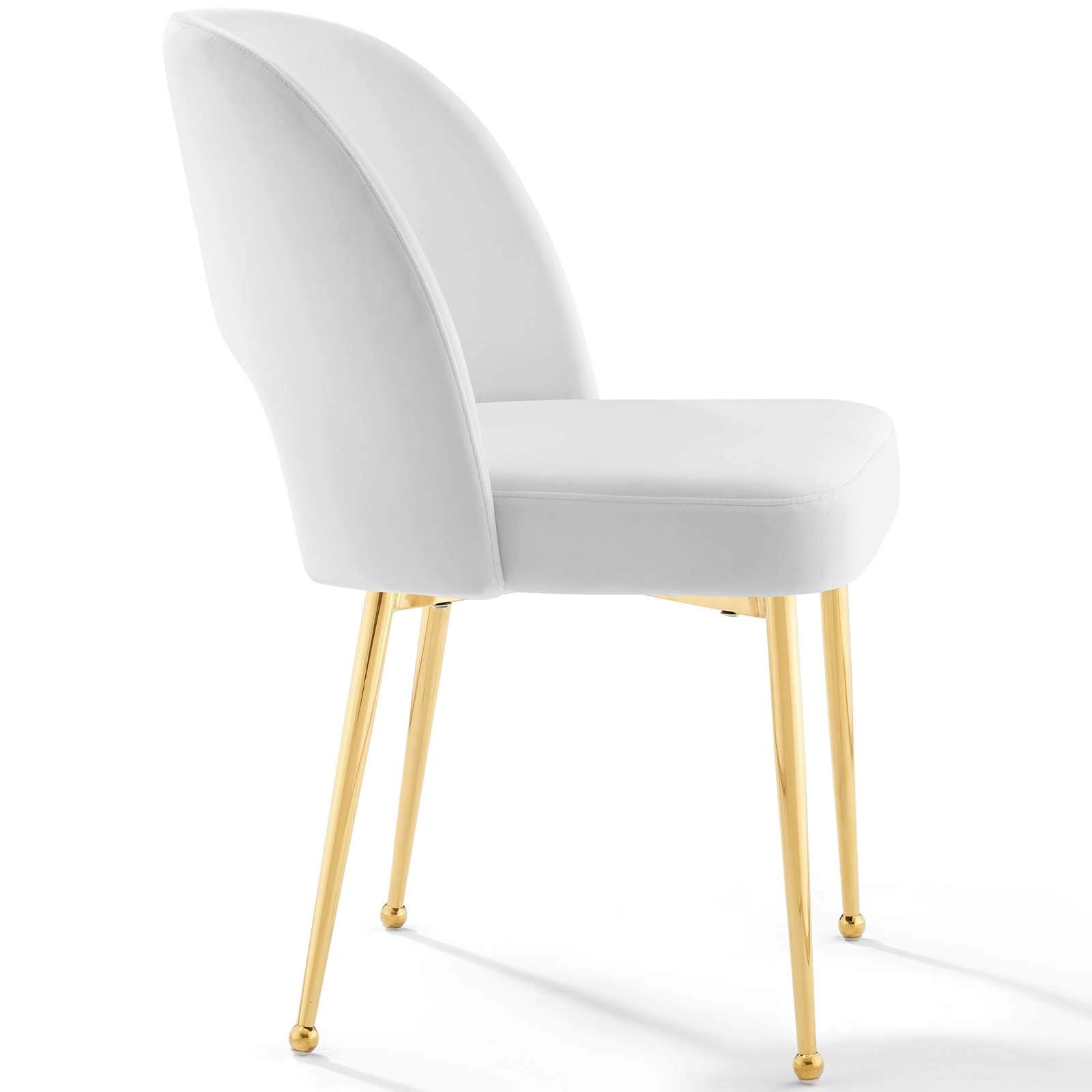 Modway Rouse Performance Velvet Dining Side Chair In White
