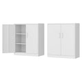 Fesbos Metal Storage Cabinet-36    Tall Steel File Cabinet with Lockable Doors and Adjustable Shelves-White Steel Storage Cabine
