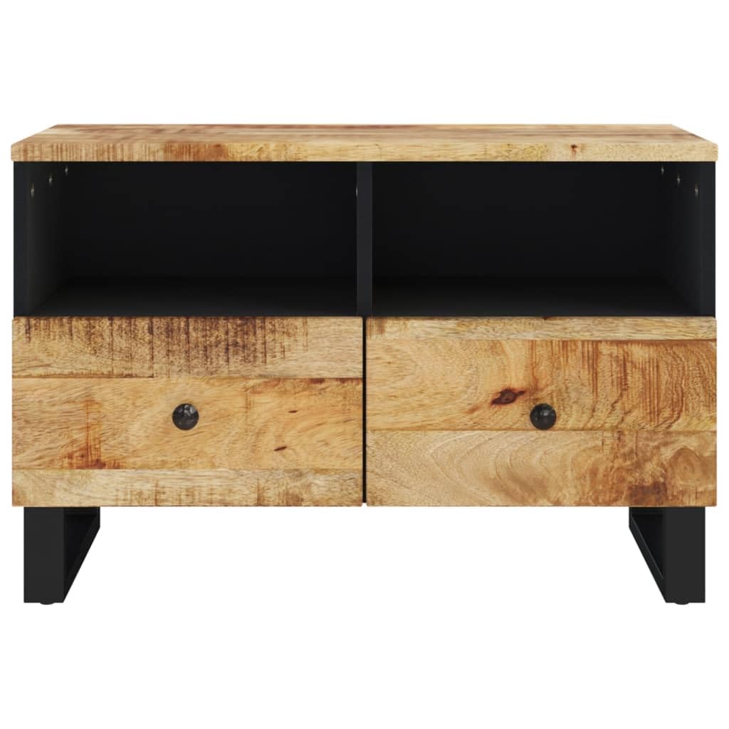 vidaXL Industrial Charm TV Stand with Solid Mango Wood and Iron Frame | Black | Dimensions 27.6&quot;x13&quot;x18.1&quot;