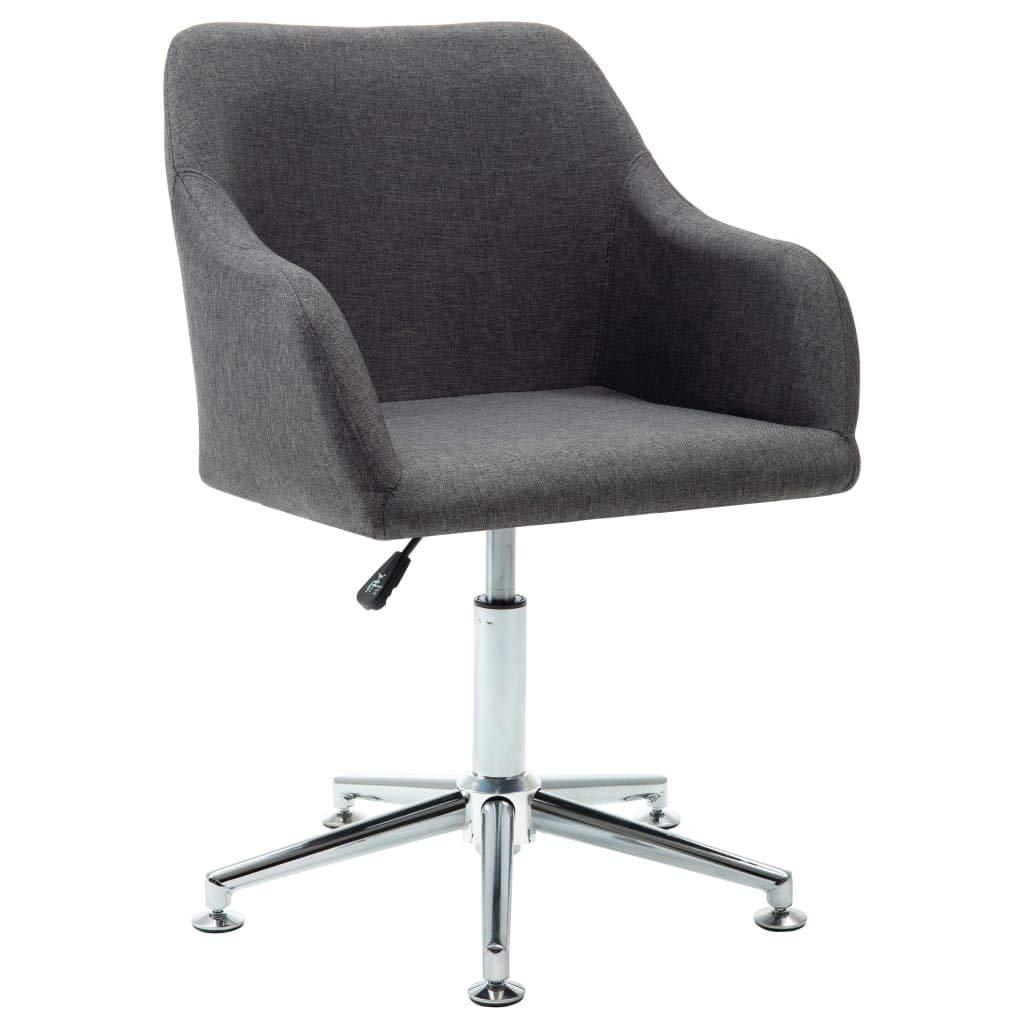 vidaXL Swivel Fabric Dining Chair with Plywood and Steel Frame, Dark Gray - Adjustable Height, Ergonomically Designed, and Highly Comfortable