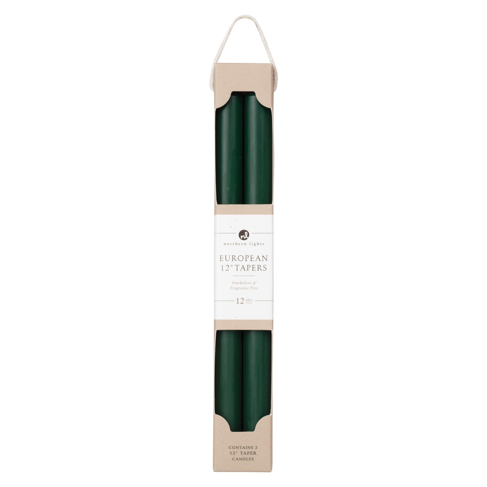 Northern Lights Candles - 12 2pk Tapers - Hunter Green - 72896