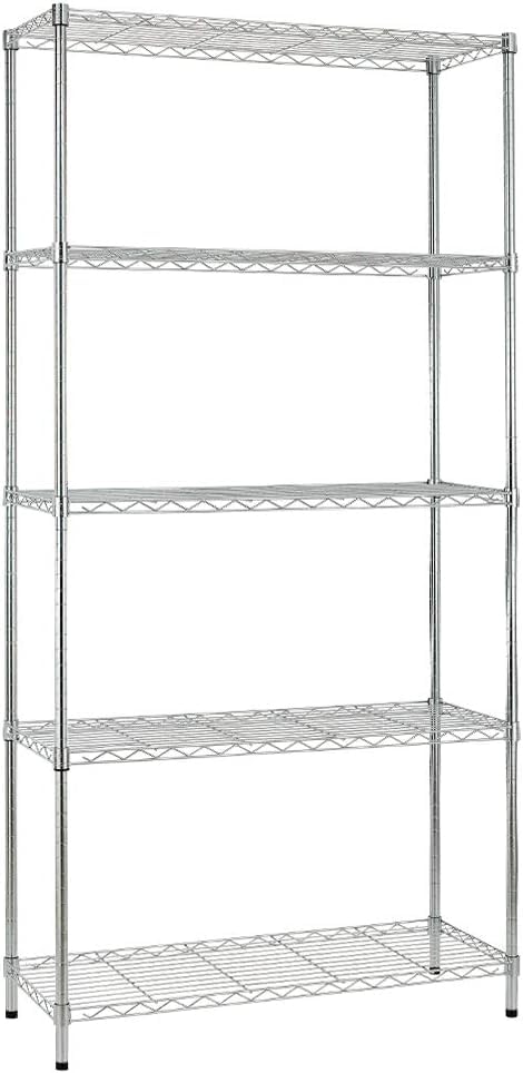 5 Tier Wire Shelving Unit Storage Shelves Metal Wire Shelf Storage Rack Adjustable Commercial Organizer Heavy Duty Layer Unit fo