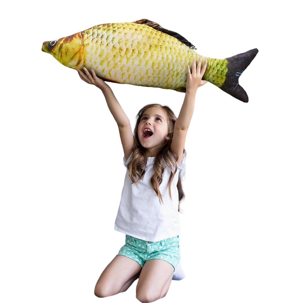 XIGUI 31 Inch Giant 3D Soft Fish Cushion Carp Plush Pillow Plush Throw Pillow, Home Ddecoration Kids Pillow Gift Stuffed Animal 