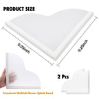 Heebabeys Tub Splash Guard, 2 Pack Removable Silicone & Acrylic Water Splash Guards, Translucent Self-Adhesive Tub Corner Protectors