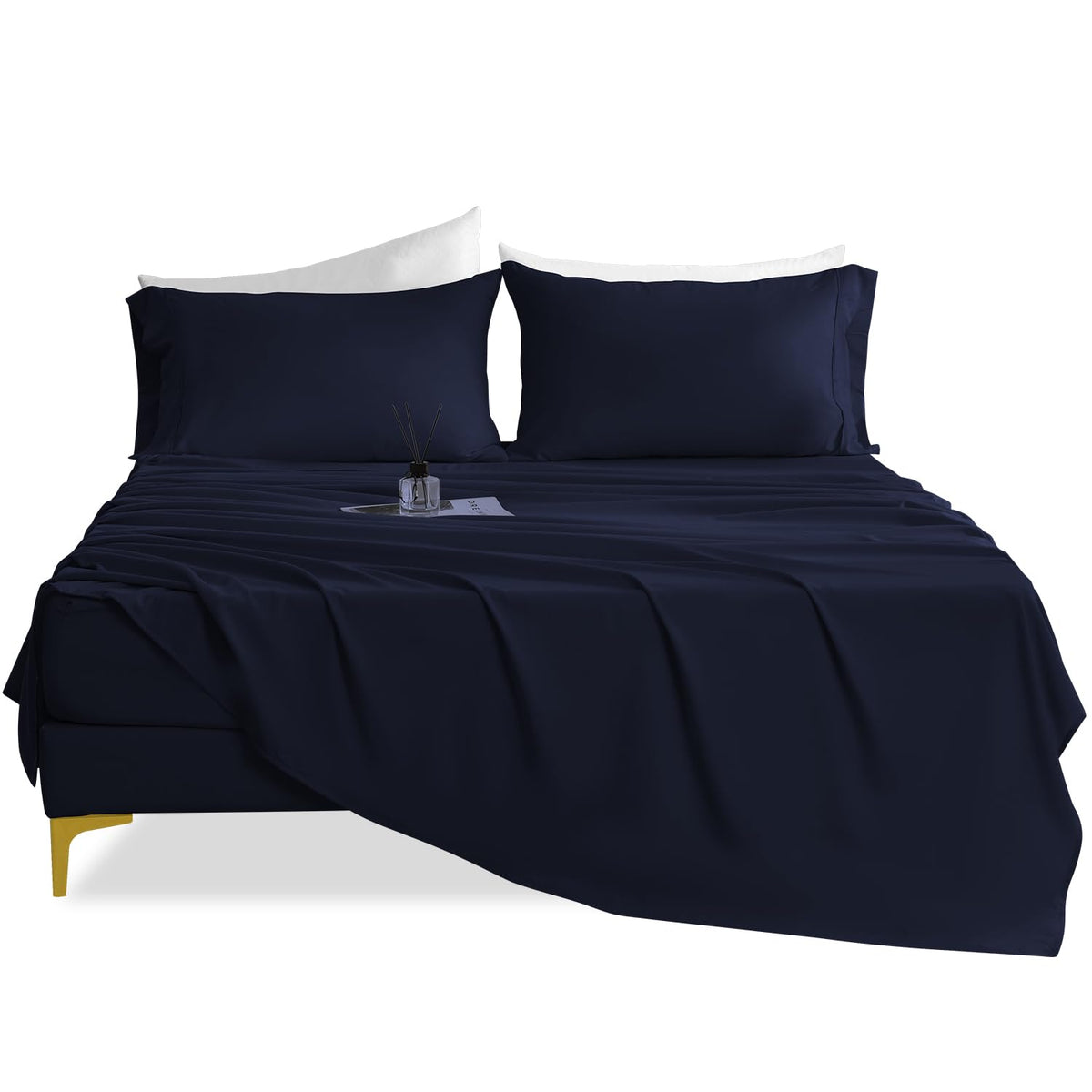 Cozysmile Lightweight King Sheet Set - 4 Piece Silky Soft Breathable Bed Sheet & Pillowcase Set, 16'' Deep Pocket Hotel Luxury W
