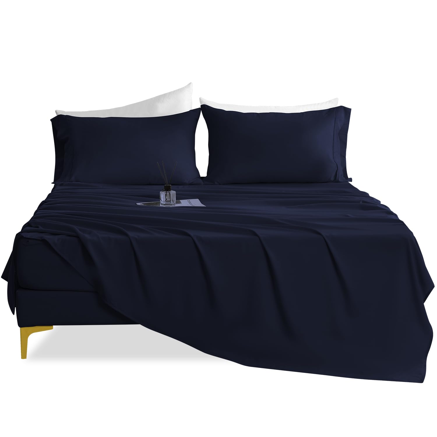 Cozysmile Lightweight King Sheet Set - 4 Piece Silky Soft Breathable Bed Sheet & Pillowcase Set, 16'' Deep Pocket Hotel Luxury W